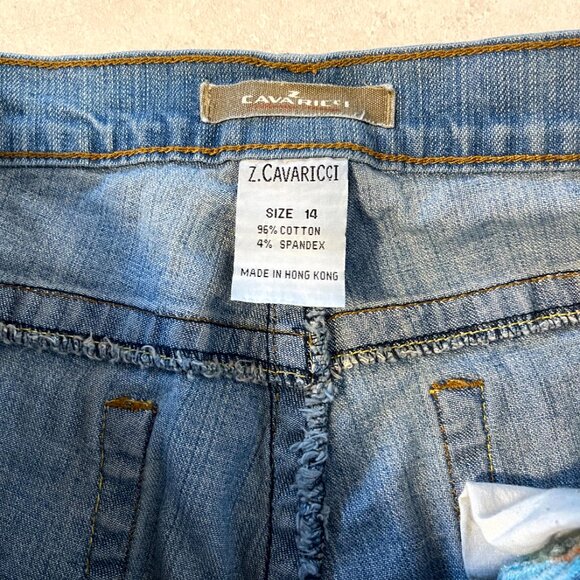 VINTAGE Y2K Z. Cavaricci Jeans Womens Floral Embroidered Straight Leg Sz14 1990s - Picture 8 of 8